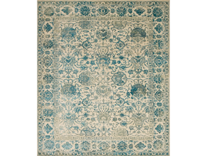 DILARA BLUE GREEN - Handmade rectangular rug in wool ans silk _ Edition Bougainville